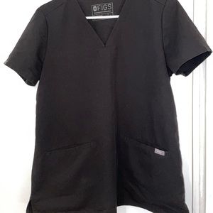 Figs gently worn black casma 3 pocket scrub top